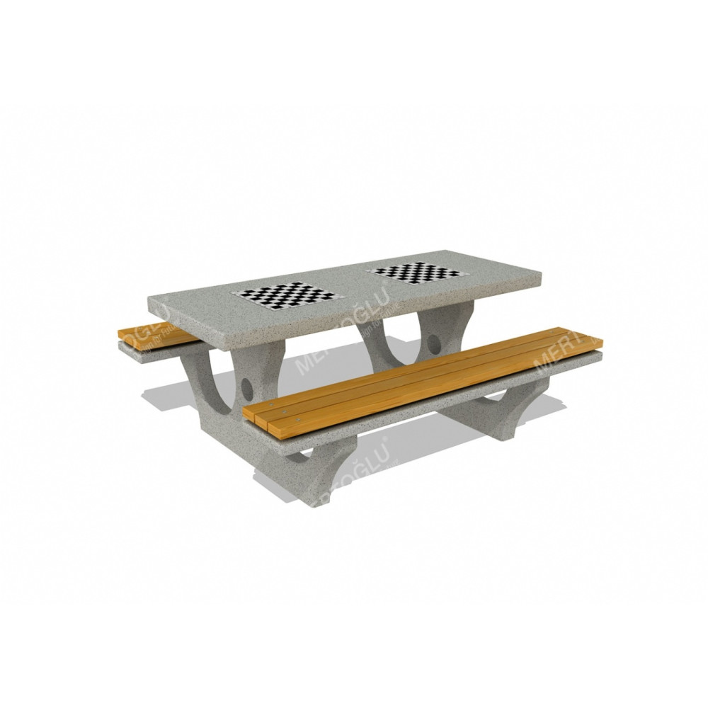 Masă de picnic și jocuri din beton Mbe-759